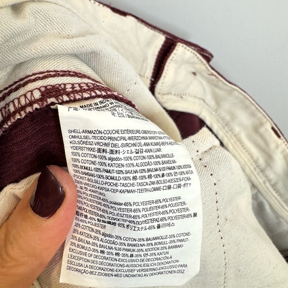 New Vans Burgundy Micro Dazed Cargo corduroy Pants size 33 - Picture 8 of 8